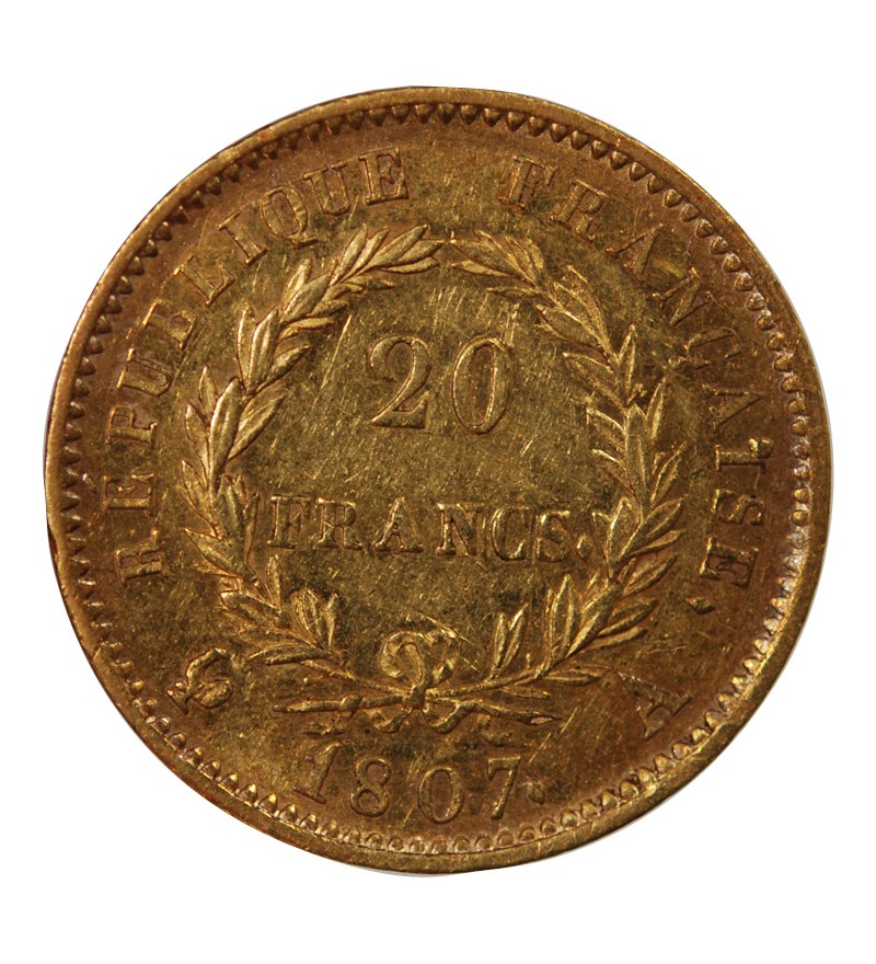 NAPOLEON Ier - 20 FRANCS OR 1807 A PARIS "Type Transitoire"