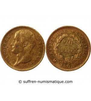 NAPOLEON Ier - 20 FRANCS OR 1807 A PARIS "Type Transitoire"