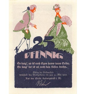 ALLEMAGNE, LUDWIGSLUST - 25 PFENNIG 1922