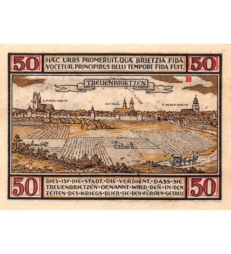 ALLEMAGNE, TREUENBRIETZEN - 50 PFENNIG 1921