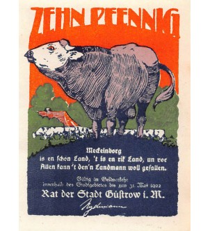 ALLEMAGNE, GÜSTROW - 10 PFENNIG 1922