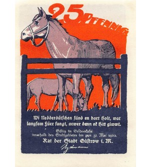 ALLEMAGNE, GÜSTROW - 25 PFENNIG 1922 2