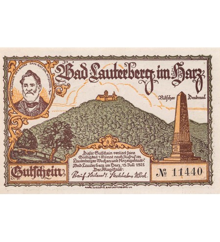ALLEMAGNE, LAUTERBERG IM HARZ - 300 PFENNIG 1921