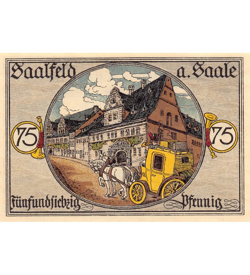 ALLEMAGNE, SAALFELD A. SAALE - 75 PFENNIG 1921