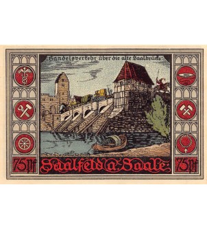 ALLEMAGNE, SAALFELD A. SAALE - 75 PFENNIG 1921 2