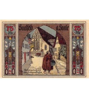 ALLEMAGNE, SAALFELD A. SAALE - 75 PFENNIG 1921
