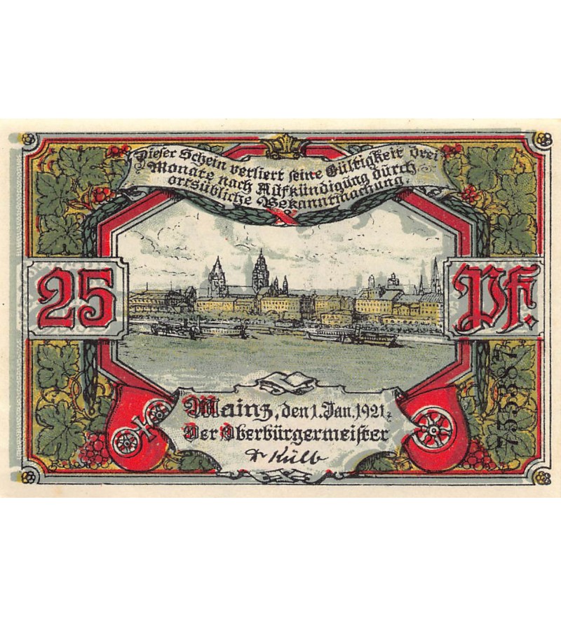 ALLEMAGNE, MAINZ - 25 PFENNIG 1921