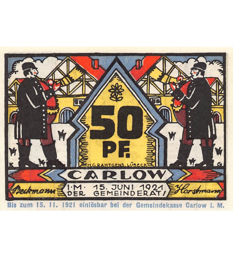 ALLEMAGNE, CARLOW - 50 PFENNIG 1921