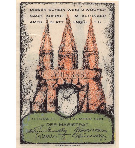 ALLEMAGNE, ALTONA - 80 PFENNIG 1921