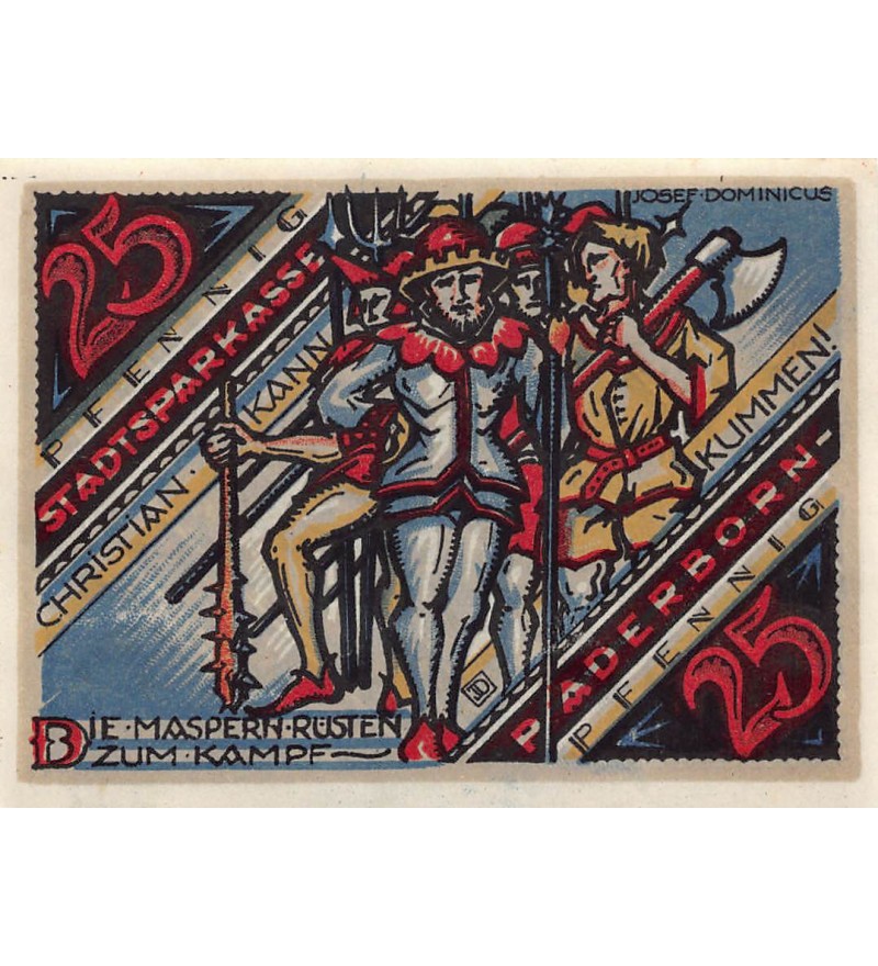 ALLEMAGNE, PADERBORN - 25 PFENNIG 1922