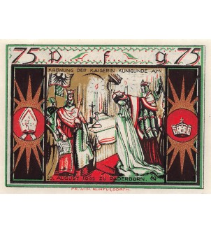 ALLEMAGNE, PADERBORN - 75 PFENNIG 1921