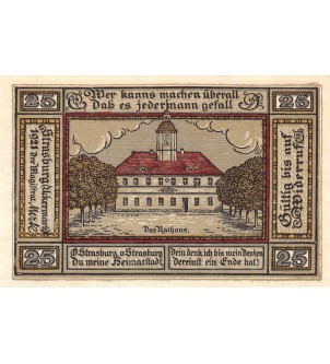 ALLEMAGNE, STRASBURG - 25 PFENNIG 1921