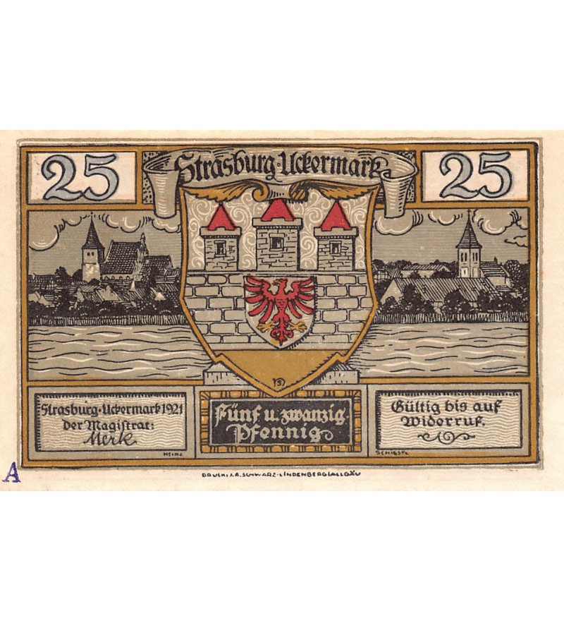 ALLEMAGNE, STRASBURG - 25 PFENNIG 1921