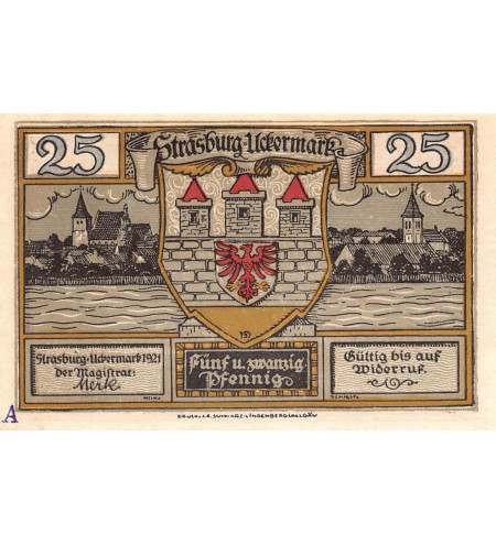 ALLEMAGNE, STRASBURG - 25 PFENNIG 1921