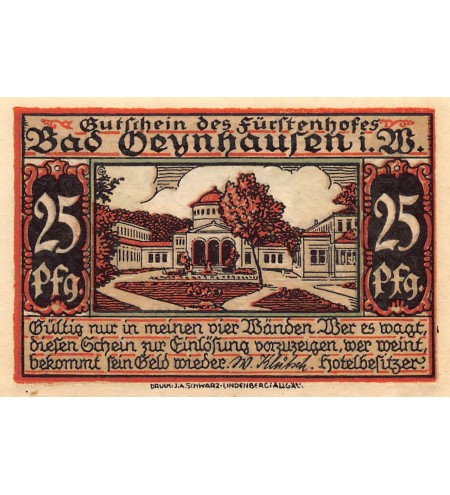 ALLEMAGNE, BAD OEYNHAUSEN - 25 PFENNIG