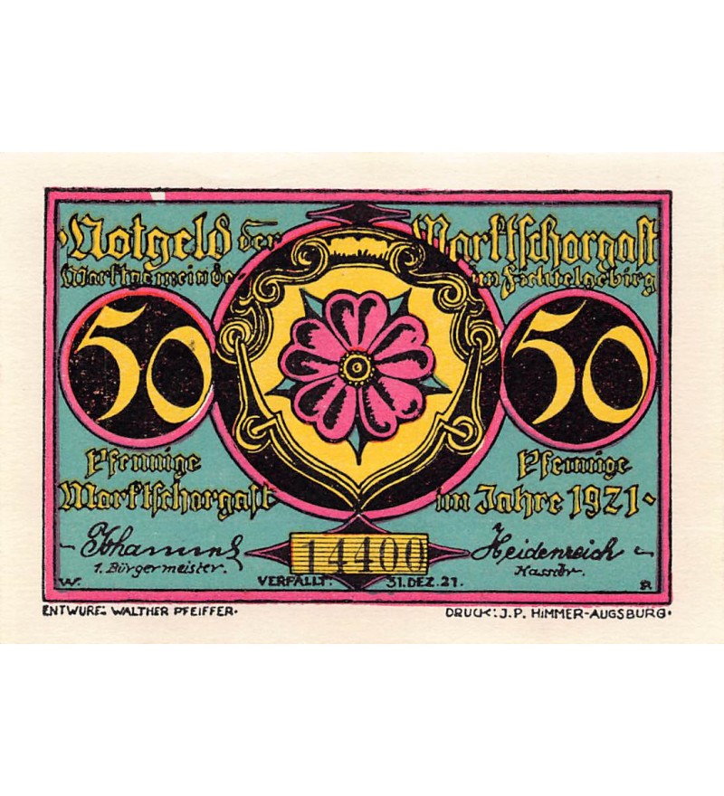 ALLEMAGNE, MARKTSCHORGAST - 50 PFENNIG 1921