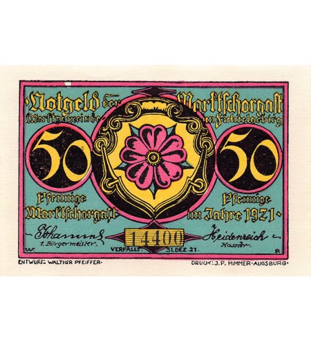 ALLEMAGNE, MARKTSCHORGAST - 50 PFENNIG 1921