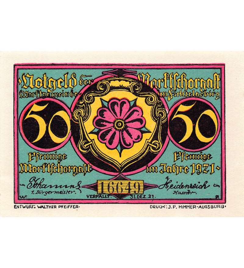 ALLEMAGNE, MARKTSCHORGAST - 50 PFENNIG 1921