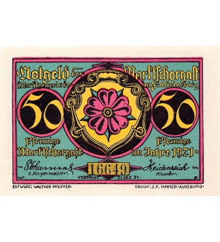 ALLEMAGNE, MARKTSCHORGAST - 50 PFENNIG 1921