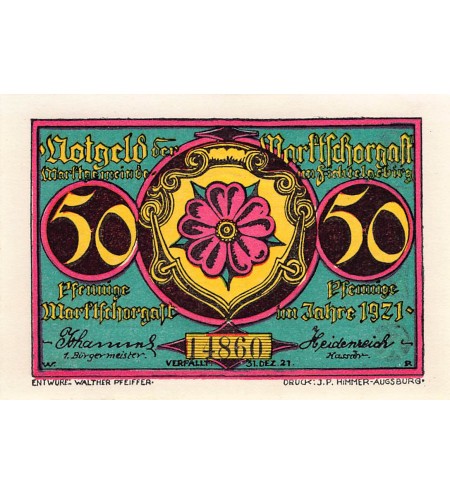 ALLEMAGNE, MARKTSCHORGAST - 50 PFENNIG 1921