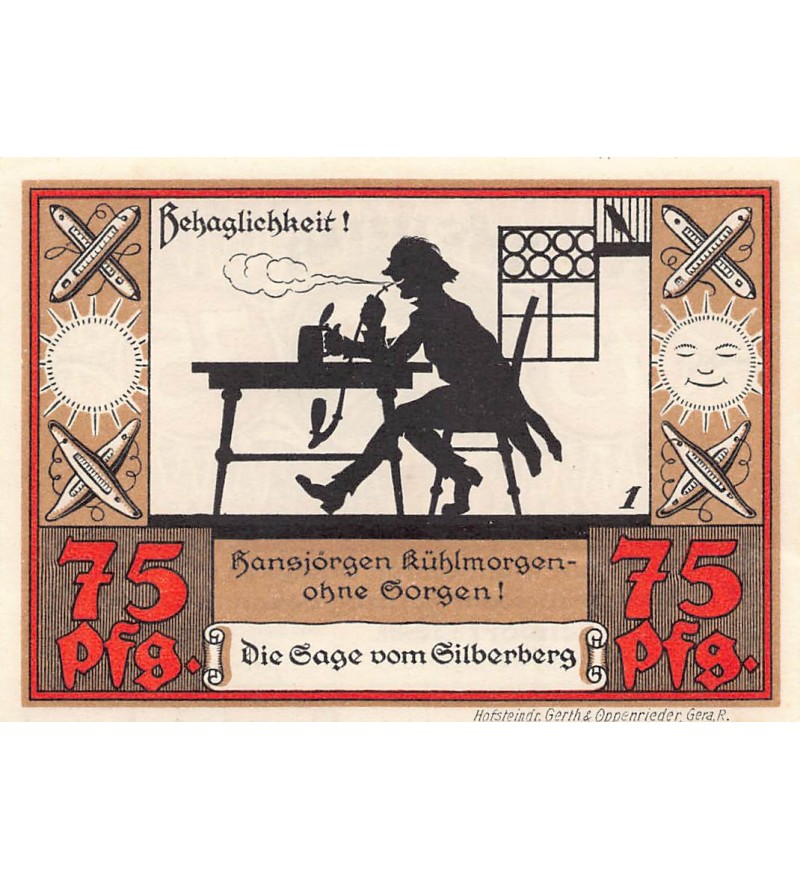 ALLEMAGNE, WÜNSCHENDORF - 75 PFENNIG 1921