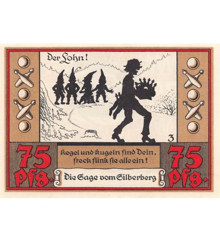 ALLEMAGNE, WÜNSCHENDORF - 75 PFENNIG 1921