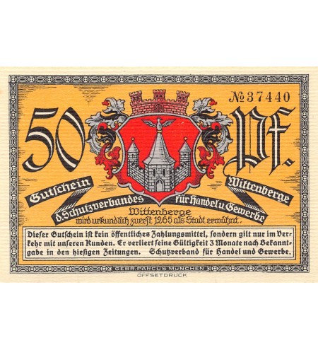 ALLEMAGNE, WITTENBERGE - 50 PFENNIG