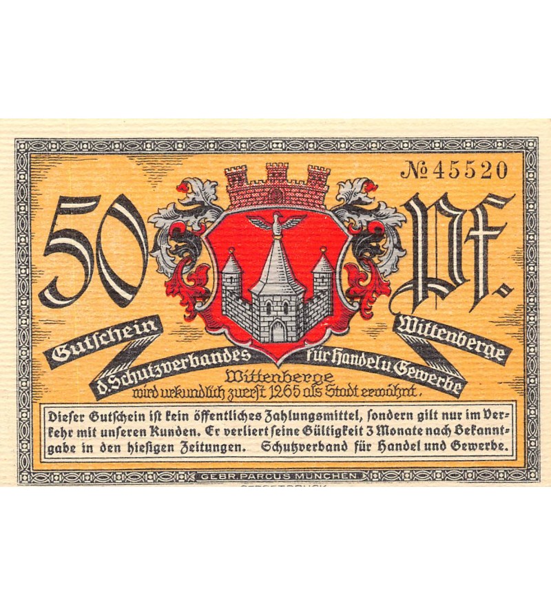 ALLEMAGNE, WITTENBERGE - 50 PFENNIG