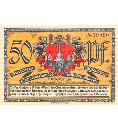 ALLEMAGNE, WITTENBERGE - 50 PFENNIG