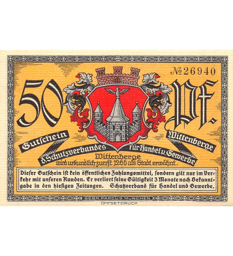 ALLEMAGNE, WITTENBERGE - 50 PFENNIG