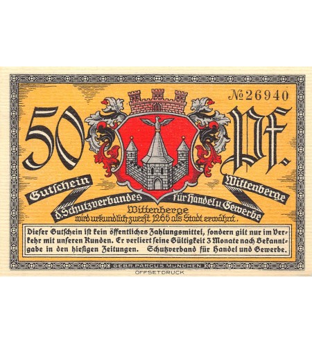 ALLEMAGNE, WITTENBERGE - 50 PFENNIG