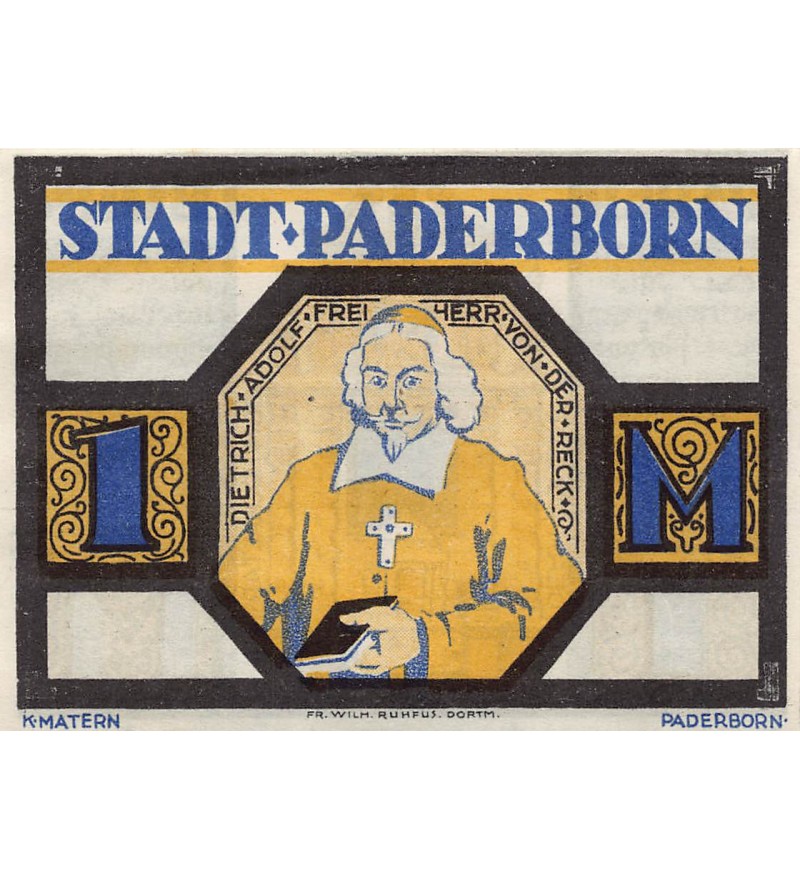 ALLEMAGNE, PADERBORN - 1 MARK 1921