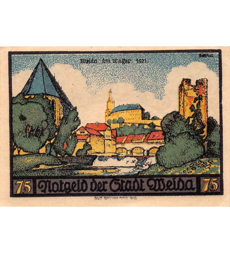 ALLEMAGNE, WEIDA - 75 PFENNIG 1921