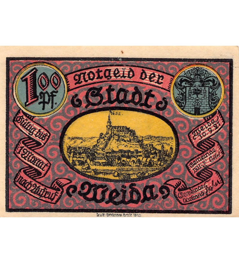 ALLEMAGNE, WEIDA - 1 MARK 1921