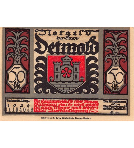 ALLEMAGNE, DETMOLD - 50 PFENNIG 1920