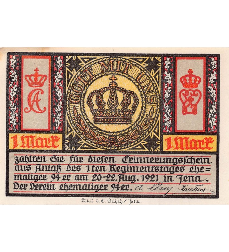 ALLEMAGNE, JENA - 1 MARK 1921