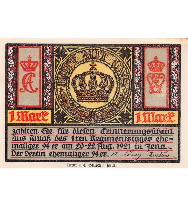 ALLEMAGNE, JENA - 1 MARK 1921