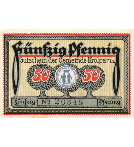 ALLEMAGNE, KRÖLPA - 50 PFENNIG 1921