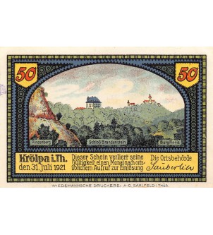 ALLEMAGNE, KRÖLPA - 50 PFENNIG 1921