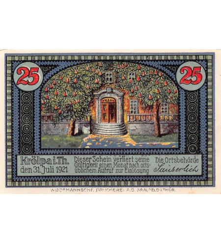 ALLEMAGNE, KRÖLPA - 25 PFENNIG 1921