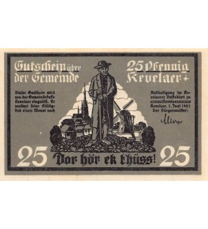 ALLEMAGNE, KEVELAER - 25 PFENNIG 1921 2