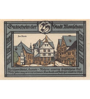 ALLEMAGNE, MONSCHAU - 25 PFENNIG 1921 2