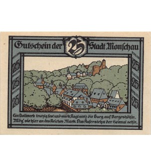 ALLEMAGNE, MONSCHAU - 25 PFENNIG 1921
