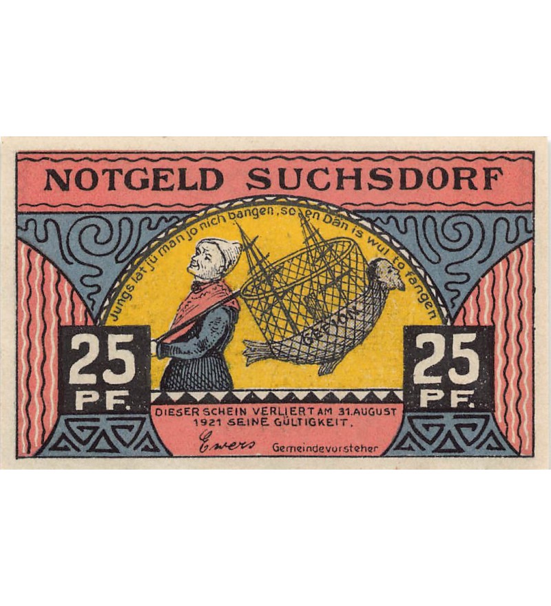 ALLEMAGNE, SUCHSDORF - 25 PFENNIG 1921