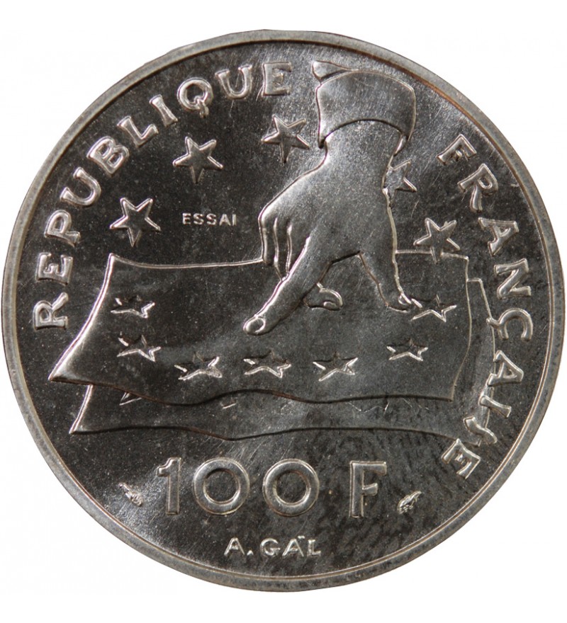 DESCARTES - ESSAI DE 100 FRANCS ARGENT 1991