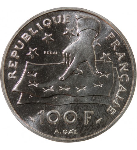 DESCARTES - ESSAI DE 100 FRANCS ARGENT 1991