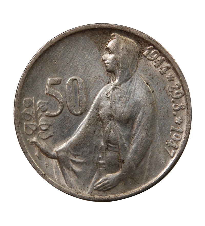 TCHECOSLOVAQUIE - 50 KORUN ARGENT 1947