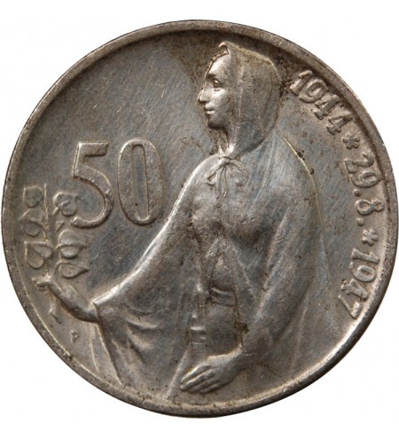 TCHECOSLOVAQUIE - 50 KORUN ARGENT 1947