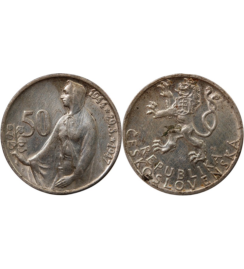 TCHECOSLOVAQUIE - 50 KORUN ARGENT 1947