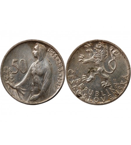 TCHECOSLOVAQUIE - 50 KORUN ARGENT 1947